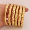 8MM 6PCSLot Dubai Gouden Armbanden voor Vrouwen Mannen 24k Kleur Ethiopische Armbanden Afrikaanse Sieraden Saudi Arabische Bruiloft bruid Gift 240104