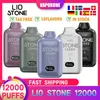 Original LIO Stone 12000 bouffées Stylo vape jetable 12k bouffée vape LIOStone 0% 2% 3% 5% Niveau 18 ml cartouches préremplies pod 550 mah batterie rechargeable 15 flaovrs 9k bang