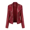 Veste en simili cuir pour femmes, Rivet Moto 2023 printemps Moto Biker fermeture éclair automne vêtements d'extérieur noir marron rose XS 231219