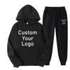 Women s Tracksuits Custom Pullover Hoodie Set Men s and Printed Sweatshirt Sweatpants 2 Sportswear Sets Can Be Wholesale 231219