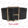 Cintura da donna alla moda Vera pelle di colore nero e rosso Cintura da 7 cm di larghezza Cinture femminili classiche Fibbia grande dorata liscia1847