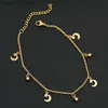 Anklets Gold Color Stainless Steel Bracelet on the Leg Moon Star Flower Charm Anklets Woman Foot Ankle Chains Girls Beach AccessoriesL231219