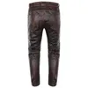 Womens Pants Capris Brown Vintage Real Leather Mens Cowhide Motorcykel ridning Vindtäta byxor plus storlek 5xl äkta tjocka cyklister 231218