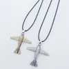 Colares de pingente 12 peças aeronaves avião avião colar homens meninos vintage liga de metal jóias com cordão preto aço inoxidável o-chain