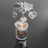 Ljusstakar Rotary Holder Spinning Candleholder Metal Tea Light Stand for Romantic Wedding Home Table Decor Holiday Drop