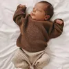 Pullover koreansk stil barn kläder lös casual stickad pullover baby pojkar flickor tröjor hösten vår spädbarn baby pullover tröja231215