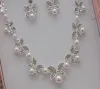 Rhinestone Faux Pearls Bridal Biżuteria Zestawy Kolczyki Naszyjnik Kryształowy pokaz konkurs