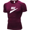 Homens marca logotipo correndo compressão camiseta de manga curta esporte t ginásio fitness moletom masculino jogging treino homme camisa atlética topos