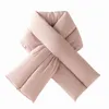 Foulards Femmes Gilrs Hiver Peluche Collier De Velours Écharpe Pour Chaud Épaissir Coton Rembourré Solide Col Croisé Vers Le Bas Ladie