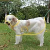 犬アパレルペットレインコート防水透明レインウェアフード付きレインコート犬用耐水性コート子犬ジャケットポンチョ