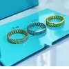 Tiffanyes Rings Designer Women Original Quality Rings Jewelry Ring Solid Color Hollow Ring Versatile Stylish Simple