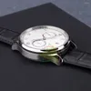 Armbanduhren 2023 Mode Automatische Herrenuhr Stahlgehäuse Portugue Weißes Zifferblatt 42mm Lederband Relogio Masculino