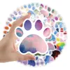 50st Cat's Paw Cute Animal Cartoon Graffiti Waterproof PVC Stickers Pack för kylskåpbil Suftväska Laptop Notebook Cup Phone Desk Cykel skateboardfodral.