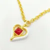 2023 Luxury quality Charm heart shape pendant necklace with red diamond in 18k gold plated have stamp box PS7520A219x