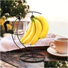 Ensembles de vaisselle Petits outils Porte-fruits Étagères de rangement en métal Support de banane Support en fer en forme de lune suspendu Drop Livraison Maison Jardin Ki Dh8S1