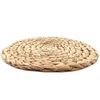 Table Mats 4Pc Natural Water Gourd Woven Placemat Round Rattan Mat Pad Green Tropical Weddi