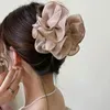 Pinces à cheveux en mousseline de soie, grande pince à cheveux, nœud Vintage, taille moelleuse, ruban en tissu noir, accessoires de pince à mâchoire de fleur pour M0F4