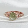 Anelli a grappolo MeiBaPJ Anello di moda con pietra preziosa naturale Prehnite per le donne Vero gioiello in argento sterling 925