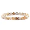 Bracelet élastique en pierre d'agate naturelle de 8mm, perle ample, bijoux pour femmes, vente en gros