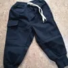 Trousers Boy Pants Kids Autumn Spring Clothes Solid Children Cargo For Baby Boys Size80-140 Toddlers Black Khaqi