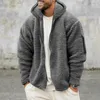 Mäns päls faux vindbrytare jackor för män fluffiga huva kläder vinter varm tjock jacka nallebjörn fleece coat 231218