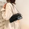 Evening Bags Exquisite Bag for Women Bright PU Leather Shoulder Casual Solid Underarm Fashion Zipper Tophandle Handbag Bolsa 231219