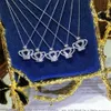2020 Nieuwe Collectie Sprankelende Luxe Sieraden 925 Sterling Zilveren Kroon Hanger Prinses Geslepen Witte Topaas CZ Diamant Edelstenen Clavicle219P