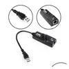 Netwerkkabelconnectoren USB 3.0 USB-C Type-C naar Rj45 100/1000 Gigabit Lan Ethernet-adapter 100/1000 Mbps voor /Win Pc 243S met doos Dro Otuif