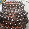 Pulseira de pulseira rutilada negra rutilada pulseira pulseira de cristal de 8,5 mm de miçangas redondas transparentes Mulheres homens Brasil aaaaaa