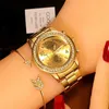 Relógios femininos relógios femininos geneva clássico luxo strass relógio feminino relógios senhoras moda relógio de ouro reloj mujer montre femmel231217
