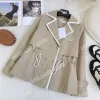 Designer Damen Anzugjacke 23ss Frühherbst Neue Damen Trenchcoat mit Gürtel Luxusmarke Herbstjacke