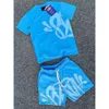 Zestaw męskich jesiennych zimowych bluzy drukowane projektant Short Y2K TEES Syna World Graphic Bluie Spodni Hip Hop S-xl A7