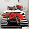 Ensembles de literie par motif Rose Flower Twin Set 3 pièces Couette Couette Er Double King Home Textile Drop Delivery Garden Textiles S DHF0P