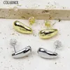 Stud 10 Pairs Comma Shape Stud Earrings Drop shape Chunky 18K Gold Plated Metallic Women Earring Female Jewelry 30631 231218