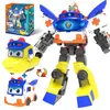 Giocattoli di trasformazione Robot 2 IN 1 GGBOND Gogo Bus Trasformazione Robot in auto Action Figures Deformazione AmbulanzaPoliziaPompiere Scivolo Giocattoli per bambini Regalo 231218