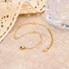 Anklets Tren Heart Charm Chains Anklet for Women Girls Gold Color Stainless Steel Solid Ankle Casual Holiday Beach Accessory JewelryL231219