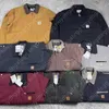 남자 재킷 코트 패션 브랜드 Carhart J97 Carhatjackets Jackets Spot Carhartj97 Detroit Hart Canvas American Retro Flip Collar 세척 작업복 지퍼 Be2k