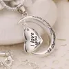 10st Crescent Heart I Love You to the Moon and Back Charm Necklace Hensms Jewelry Fashion Accessories187w