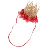 Банданы повязка на голову с короной на первый день рождения, детские аксессуары для волос, европейские девушки, дети