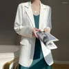 Kadın Suits Unxx Bahar Sonbahar Blazers Kadın Koruma Ceket Ladies Saten Drape İpeksi Yumuşak Uzun Kollu Takım Kıyafetleri Yakel Katlar