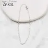 Anklets ZAKOL Simple Fashion Electroplating Anklets for Women Tren Glittering Temperament Beach Sandals AccessoriesL231219