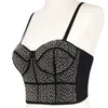 Canotte da donna Top da donna Canotta con perline da ballo Costruire in reggiseno Bustier nero Corsetto Top Hook Eye Indumenti da notte per le signore Costumi di scena