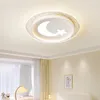 Luzes de teto 60W brilhante estrela lua lâmpada acrílica branco quarto infantil moderno luz LED