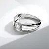 Eheringe LESF Damen-Solitär-Ehering, echter Ring aus 925er Sterlingsilber, 1 Karat D-Diamant, Verlobungsgeschenk, 231218