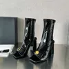 أحذية Super Stiletto Zipper Women Half Boots Open Tee Peepable Cool Frosted Flock Boots Boots Clows العديد