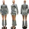 Werk Jurken Denim Pocket Jean Jassen Jurk 2 Stuk Rok Sets 2023 Winter Herfst Y2K Streetwear Sexy Elegante Cargo Twee set