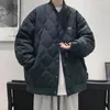 Mäns hoodies koreanska romb Winter Cotton Jacket för män trendig mångsidig stilig lös version design par stil nisch baseball uniform