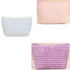 DHL200pcs Cosmetic Bags Brief Plush Panelled Grid Large Capacity Protable Light Travel Storage Bag Mix Color