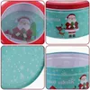 Storage Bottles Christmas Cookie Tins Lid Round Gift Baking Cake Container Metal Containers Holiday Treat