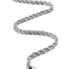 Silver Color Necklace Rope Chain Colgante Plata de Ley 925 Mujer Pierscionki smycken för kvinnors kedjor215y